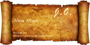 Jóna Olga névjegykártya