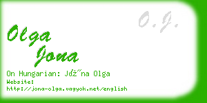 olga jona business card